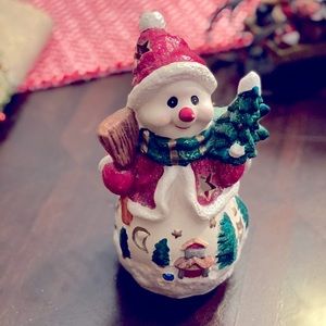 Snowman tea light holder